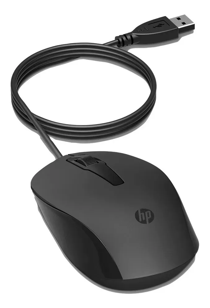 MOUSE HP 150 ALAMBRICO NEGRO, vista 3
